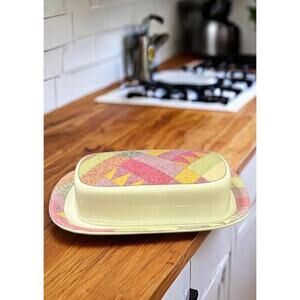 Studio Nova Y2216 Butter Dish Set Colorful Palm Desert by Nancy Green